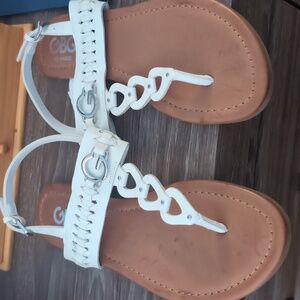 Brand new white thong sandles
